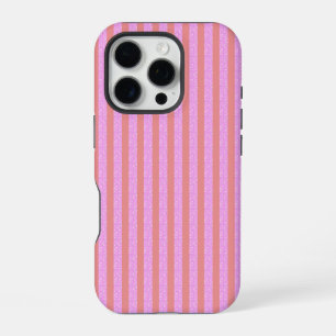 Roze geometrische strepen iPhone 16 pro hoesje