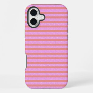 Roze geometrische strepen iPhone / iPad hoes 16 Plus Hoesje