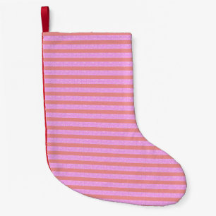 Roze geometrische strepen kleine kerstsok