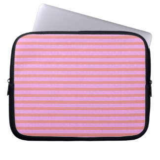 Roze geometrische strepen laptop sleeve