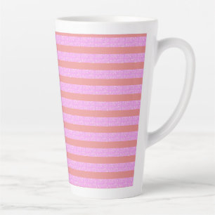 Roze geometrische strepen Latte Mok