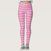 Roze geometrische strepen leggings (Voorkant)