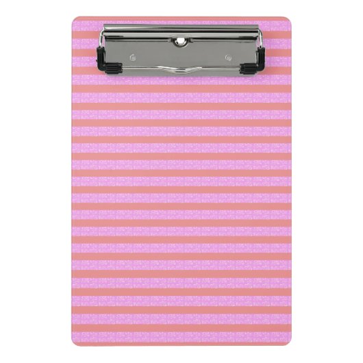 Roze geometrische strepen mini klembord (Voorkant)