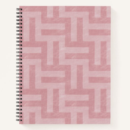 Roze geometrische strepen notitieboek (Voorkant)