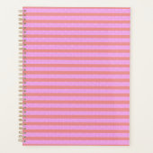 Roze geometrische strepen planner (Voorkant)