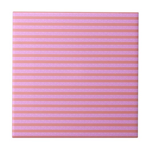 Roze geometrische strepen tegeltje (Voorkant)