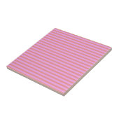Roze geometrische strepen tegeltje (Zijkant)