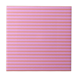 Roze geometrische strepen tegeltje