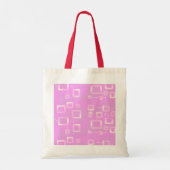 Roze geometrische strepen tote bag (Achterkant)