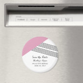 Roze geometrische stripe sparen de Magnet van de D (Insitu (Vaatwasser))