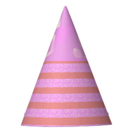 Roze Geometrische Stripes Party Pet Feesthoedjes