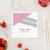 Roze geometrische strippapieren servetten (Insitu)