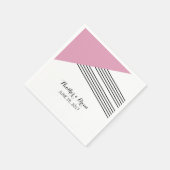 Roze geometrische strippapieren servetten (Hoek)