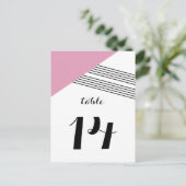 Roze Geometrische striptabel Briefkaart (Staand voorkant)