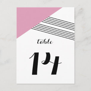 Roze Geometrische striptabel Briefkaart