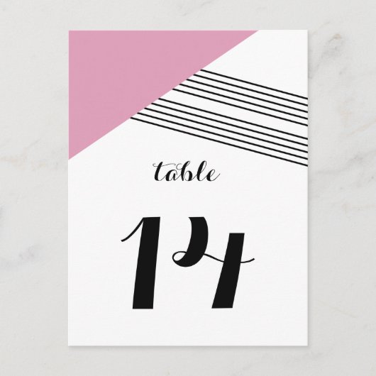 Roze Geometrische striptabel Briefkaart (Voorkant)