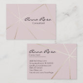*~* Roze Geometrische Trendy Roos Goud Moderne Fol Visitekaartje (Voorkant / Achterkant)