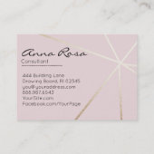 *~* Roze Geometrische Trendy Roos Goud Moderne Fol Visitekaartje (Achterkant)