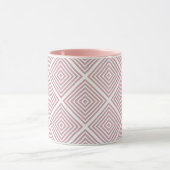 Roze geometrische vierkanten mok (Midden)