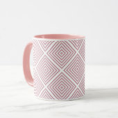 Roze geometrische vierkanten mok (Voorkant links)