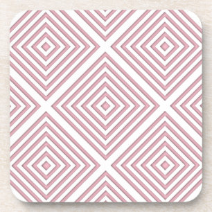 Roze Geometrische Vierkanten Onderzetter