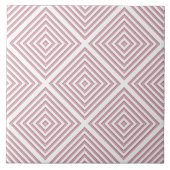 Roze geometrische vierkanten tegeltje (Voorkant)