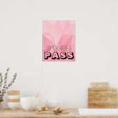 Roze geometrische vormen HEB JE EEN PASS Poster (Keuken)