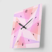 Roze geometrische wandklok (Hoek)