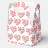 Roze geometrische Waterverf Hartslag Bedankdoosjes (Geopend)