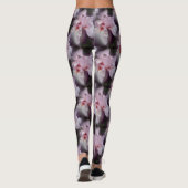 Roze, gepandeerde Iris bloempatroon Leggings (Achterkant)