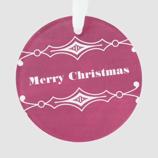 Roze gepantserde feestdag acryl Ornament (voorkant)