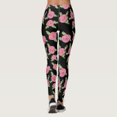 Roze gepatterde Rozen Leggings (Achterkant)