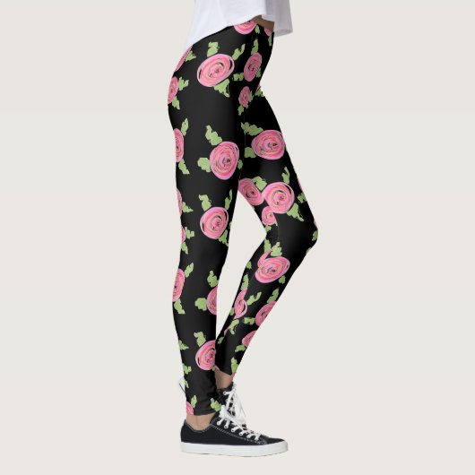 Roze gepatterde Rozen Leggings (Rechts)