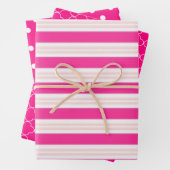 Roze gepattereerd inpakpapier vel (In situ)
