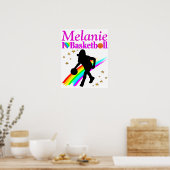  ROZE GEPERSONALISEERD BASKETBAL POSTER (Keuken)