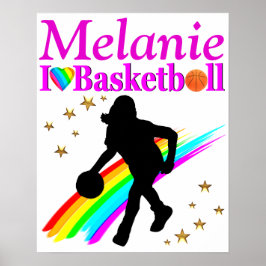  ROZE GEPERSONALISEERD BASKETBAL POSTER