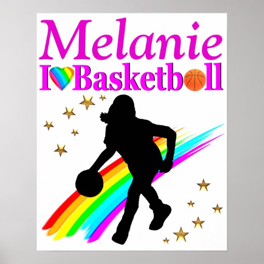  ROZE GEPERSONALISEERD BASKETBAL POSTER (Voorkant)