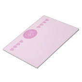 Roze, gepersonaliseerd Briefpapier Monogrammen Notitieblok (Schuin)