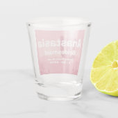 Roze gepersonaliseerd bruidsmeisje shotglas shot glas (Achterkant)