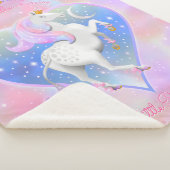 roze gepersonaliseerd eenhoornhart sherpa deken (3/4)