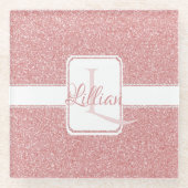 Roze gepersonaliseerd glazen Onderzetter (Voorkant)