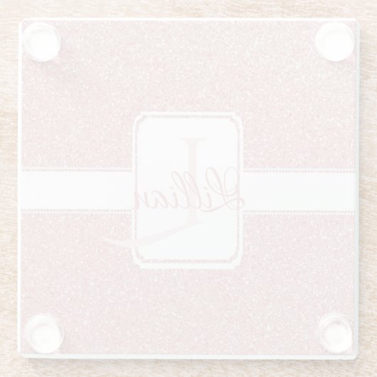 Roze gepersonaliseerd glazen Onderzetter (Achterkant)