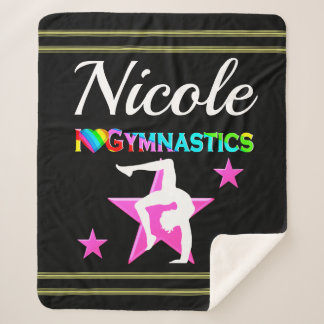  ROZE GEPERSONALISEERD GYMNASTIEK ONTWERP SHERPA DEKEN