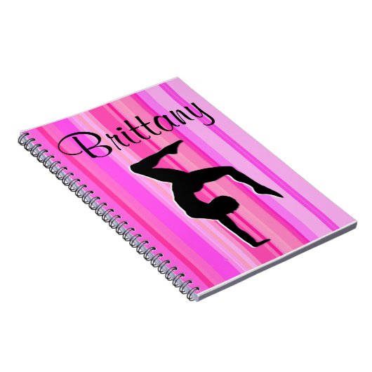  ROZE GEPERSONALISEERD GYMNASTIEK TIJDSCHRIFT NOTITIEBOEK (Rechterzijde)