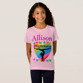  ROZE GEPERSONALISEERD IK HOU VAN GYMNAST T SHIRT (Voorkant volledig)