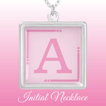 Roze gepersonaliseerd initiaal zilver vergulden ketting<br><div class="desc">Gepersonaliseerd ketting / hanger. Voeg je initiaal toe. Kleurenschema: roze</div>