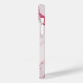 Roze Gepersonaliseerd Lush Glitter Marmer Monogram Case-Mate iPhone Case (Achterkant / Links)