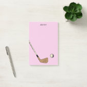 Roze gepersonaliseerd modern  golf post-it® notes (Kantoor)