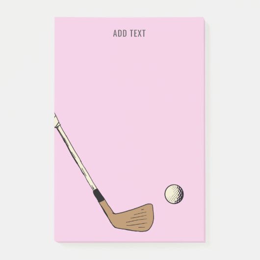 Roze gepersonaliseerd modern  golf post-it® notes (Voorkant)