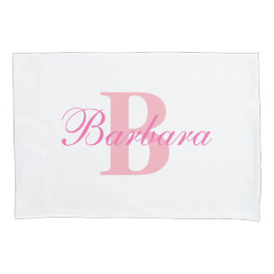 Roze Gepersonaliseerd Monogram Aangepast Kussen Ho Kussensloop
